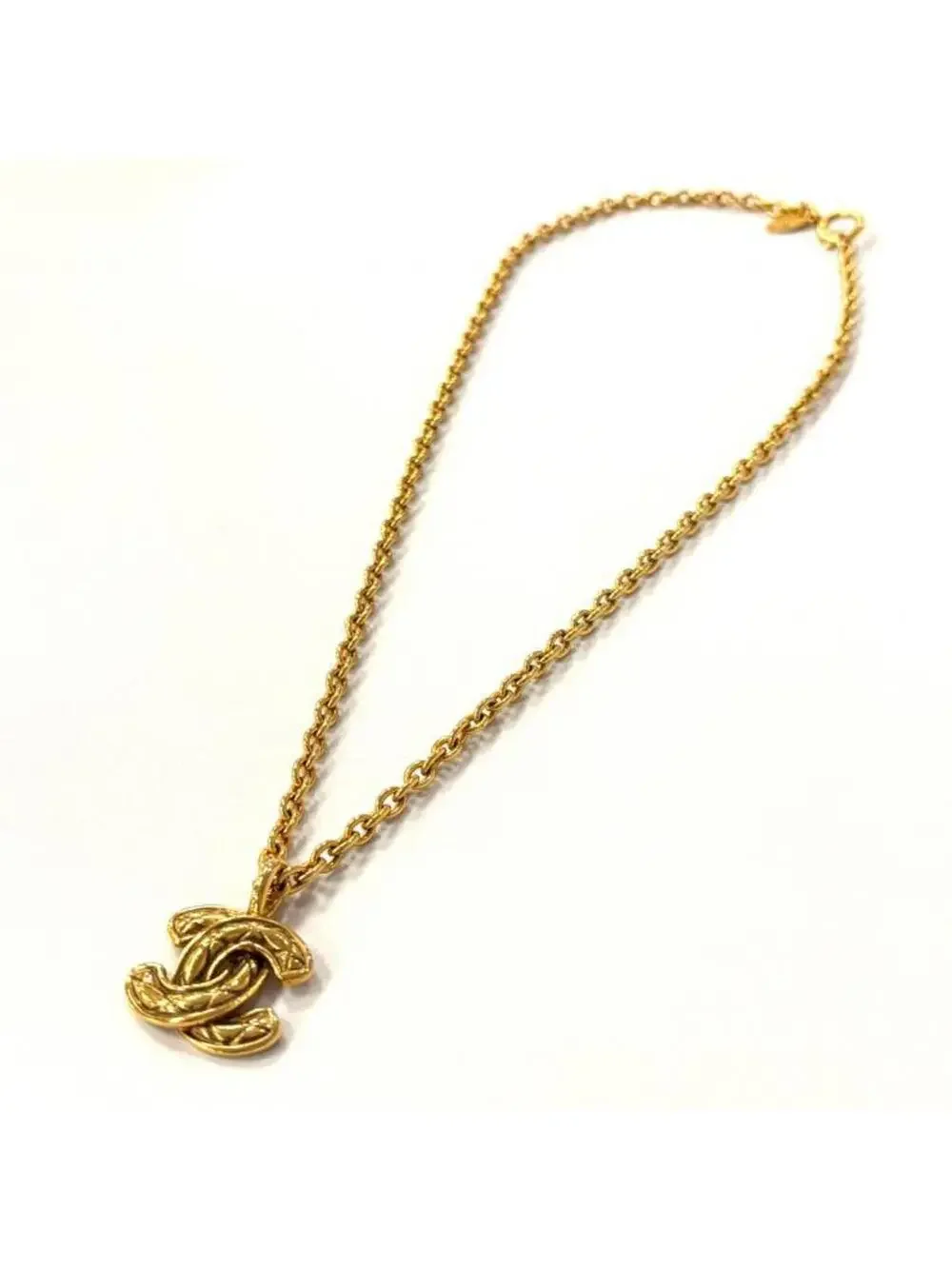 Chanel Cc Logo Pendant Necklace Metal #234136C10B